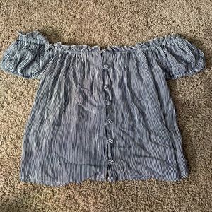 Striped off the shoulder top